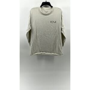 POLAR Men's White Crewneck Skater Graphic Long Sleeve Casual T-Shirt SZ S